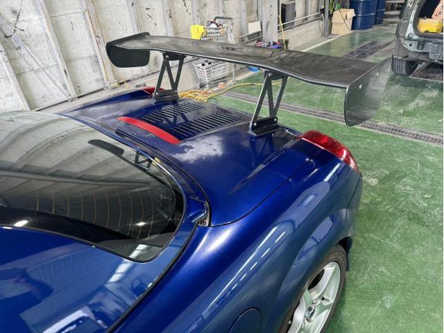 トヨタ　ＭＲ－Ｓ　カスタム　ＧＴウィング取付　オーバーコートクリアー塗装　塗装劣化修理　トランク塗装　穴埋め修理塗装　持込パーツ取付　滋賀　守山