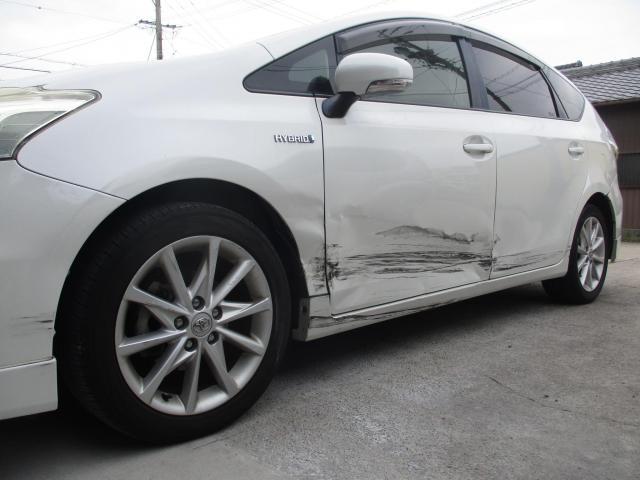 トヨタ プリウスα 板金塗装修理　知立市のお客様　 左側面事故修理