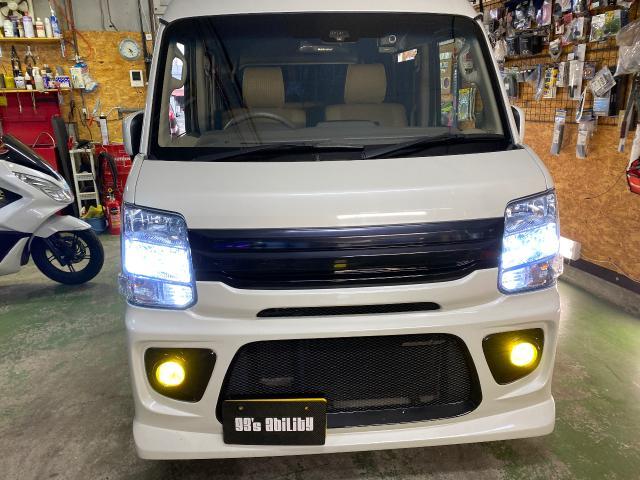 スズキ　エブリーワゴン　LED ヘッドライト　LED FOG 取付　完全予約制　東京都　日野市　西平山　多摩平　豊田　旭ヶ丘　富士町　八王子　多摩地区　カスタム　コーティング　メンテナンス　電装品取付