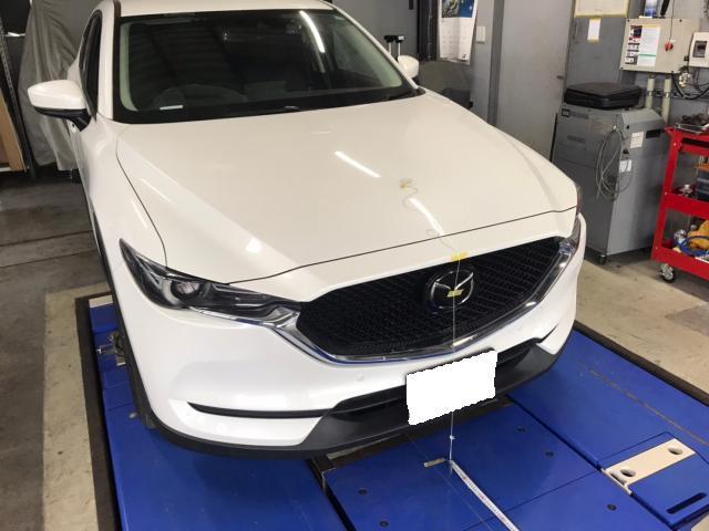 CX-5　フロントレーダーエーミング　三重県　伊賀市　名張市　鈑金塗装　車検整備　マイカーリース　スーパー乗るだけセット