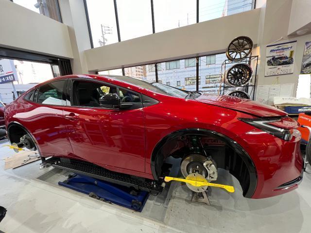 トヨタ　プリウス　車高調取り付け　トレーリングアームピロブッシュ加工　ロアアームピロブッシュ加工　ピロ化　名古屋市　緑区　天白区　熱田区　中川区　西区　南区　豊明市　大府市　東海市