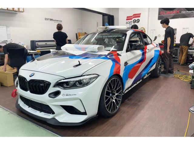 BMW M2CS｜レース車両ラッピング｜フロントガラス保護フィルム（P-Shield）