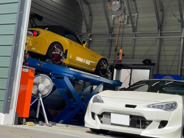 S2000 4輪アライメント調整作業 スポーツカーの入庫も多数！！