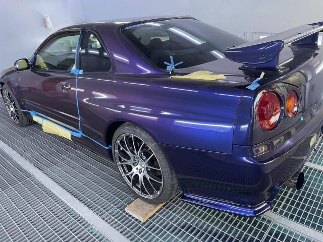 日産 スカイライン GT-R R34 V-Spec ミッドナイトパープルⅢ 塗装