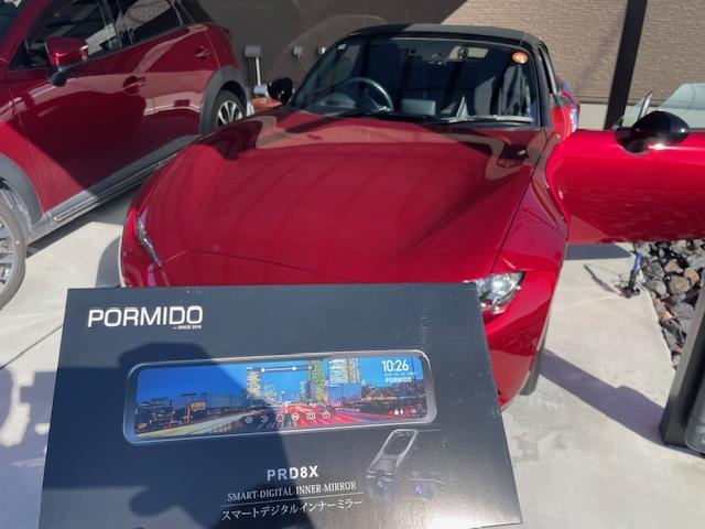 NDロードスター　PORMIDO　デジタルインナーミラー取付け　愛知　岐阜　名古屋　美濃加茂　可児　関　多治見　中津川　恵那　瑞浪　瑞穂　各務原　大垣　本巣　羽島　海津　下呂　高山　飛騨