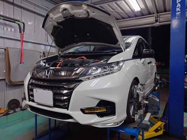 ホンダ　RC４　オデッセイハイブリッド　車高調　持ち込み　取り付け　アライメント調整　施工　　　　　　　持込パーツ　車検　整備　柏市　流山市　野田市　松戸市　我孫子市　取手市　守谷市　三郷市　吉川市　他地域　大歓迎です！！