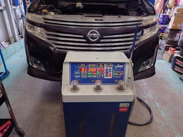 日産　TE５２　エルグランド　トルコン太郎　圧送　施工　　　　　　　持込パーツ　車検　整備　柏市　流山市　野田市　松戸市　我孫子市　取手市　守谷市　三郷市　吉川市　他地域　大歓迎です！！