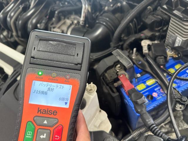 【バッテリー診断】ヴェゼル　バッテリー　60B19L　バッテリーテスター　お値打ち　安い　早い　代車無料　オリーブカーズ　三重県　四日市市　菰野町　いなべ市　桑名市　鈴鹿市