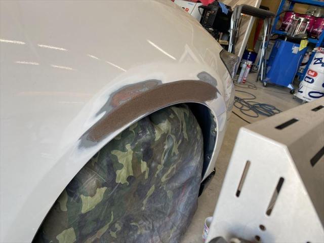 【側面修理②】アクセラスポーツ　アクセラ　保険修理　車両保険　側面　鈑金　塗装　代車無料　オリーブカーズ　三重県　四日市市　菰野町　いなべ市　桑名市　鈴鹿市