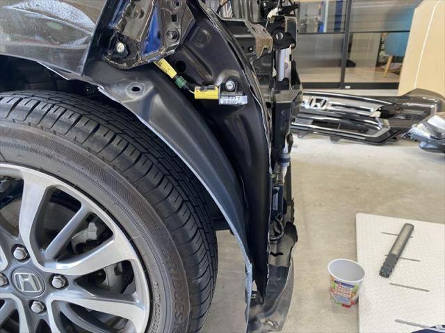 【フロント修理②】Ｎ－ＢＯＸ　フロント修理　保険修理　車両保険　塗装　鈑金　水性塗料　フロントバンパー　ヘッドライト　フォグランプ　代車無料　オリーブカーズ　三重県　四日市市