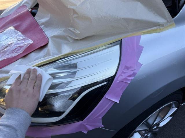 【ヘッドライトコーティング】 ルノー　ルーテシア　ヘッドライトくもり　ヘッドライト黄ばみ　磨き　お値打ち　安い　早い　代車無料　オリーブカーズ　三重県　四日市市