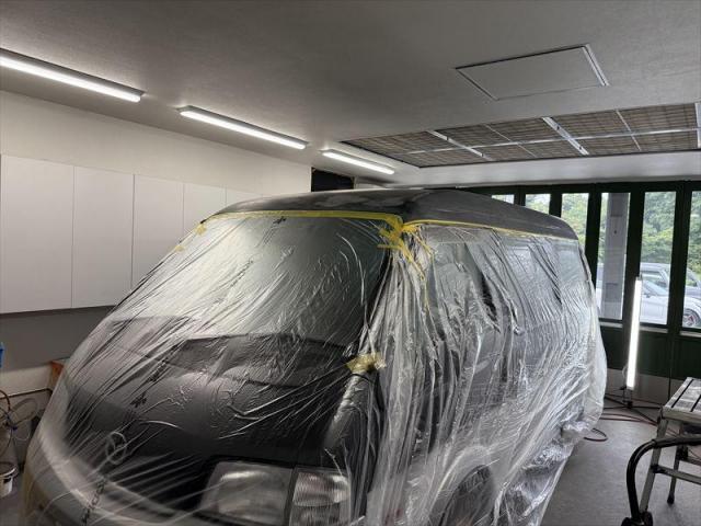 【ラプターライナー塗装】　ボンゴバン　ラプター　塗装　ルーフ塗装　　カスタム　クリア剥がれ　塗装剥がれ　代車無料　オリーブカーズ　三重県　四日市市