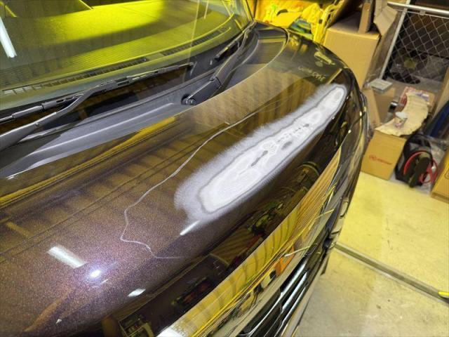 【ボンネット修理②】　スペーシアカスタム　スペーアシア　いたずらキズ　キズ修理　塗装　板金　保険修理　代車無料　オリーブカーズ　三重県　四日市市