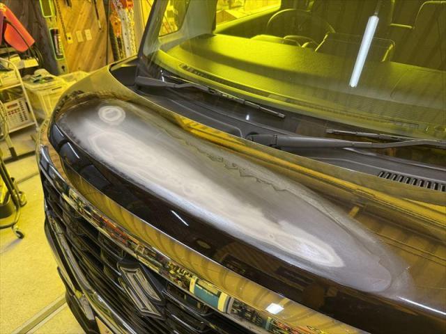 【ボンネット修理②】　スペーシアカスタム　スペーアシア　いたずらキズ　キズ修理　塗装　板金　保険修理　代車無料　オリーブカーズ　三重県　四日市市