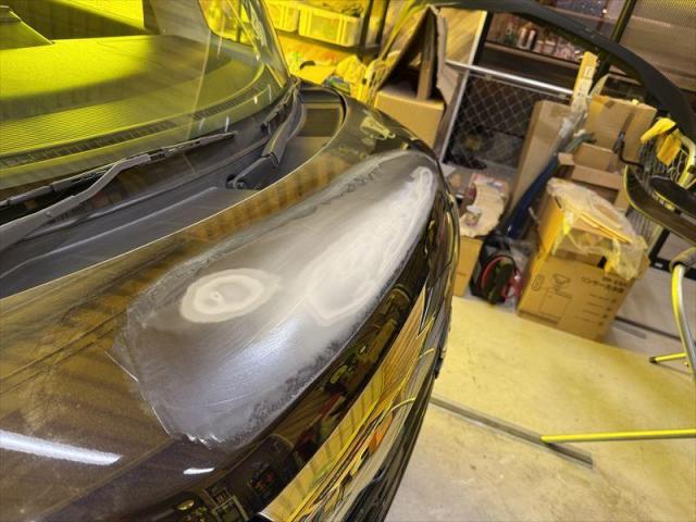 【ボンネット修理②】　スペーシアカスタム　スペーアシア　いたずらキズ　キズ修理　塗装　板金　保険修理　代車無料　オリーブカーズ　三重県　四日市市