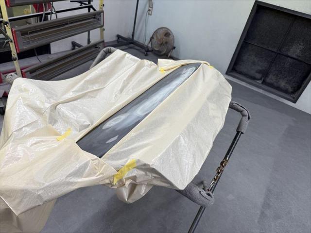 【ボンネット修理②】　スペーシアカスタム　スペーアシア　いたずらキズ　キズ修理　塗装　板金　保険修理　代車無料　オリーブカーズ　三重県　四日市市