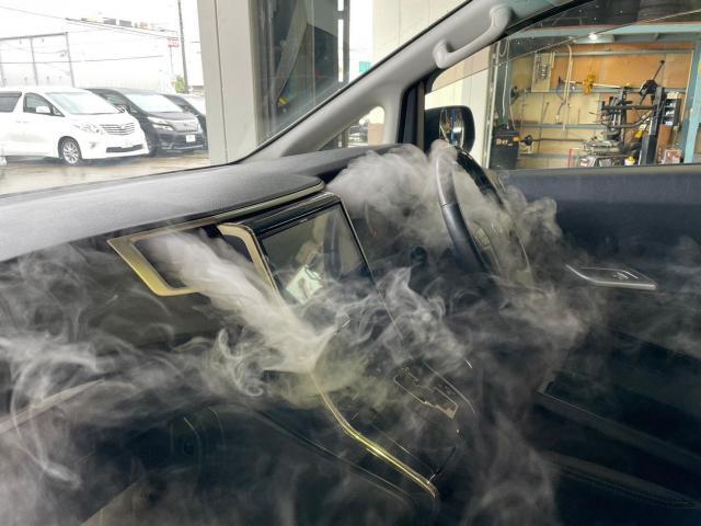 アルファードの車エアコン臭いやエアコン効きをより良くするためにカーエアコン洗浄で
カーエアコンメンテナンス　アルファードエアコンエバポレーター洗浄画像内視鏡付き洗浄工具と当社オリジナル工具でリアルタイム画像