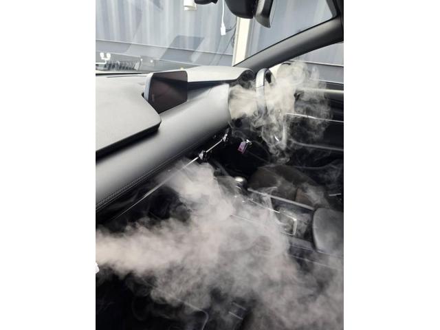 マツダ３　エンジンかけはじめ臭い　エアコン臭いの原因エアコン内部エバポレーター汚れカビ　カーエアコン洗浄料金　エバポレーター洗浄料金　マツダ　ＭＡＺＤＡ３ファストバック　クリーニング・清掃