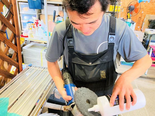 【＃９】塗装の状態や部位に合わせ、最適なポリッシャ＆バフとコンパウンドの組み合わせを適用し・・・
