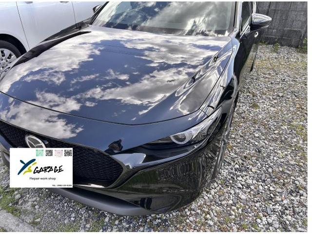 マツダ　ＭＡＺＤＡ３ファストバック　キズ・へこみ直し　延岡市　車修理　補修　ワイズガレージ