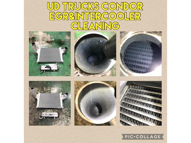 UDトラックス コンドル EGR インタークーラー 詰まり 清掃 洗浄 UD TRUCKS CONDOR INTERCOOLER CLEANING 