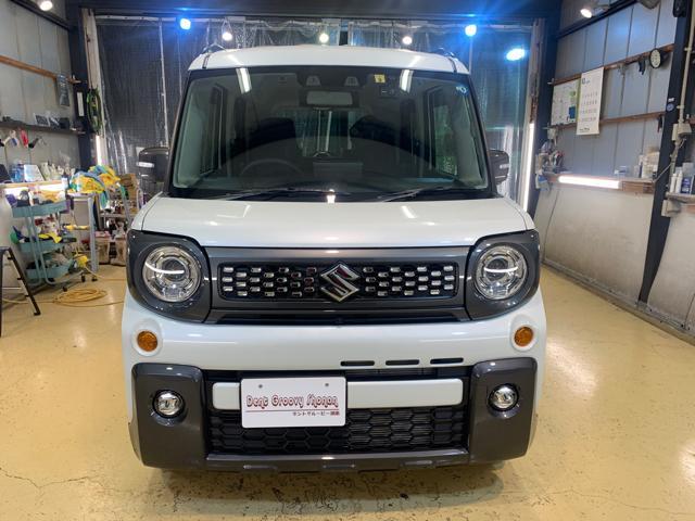 新車　スズキ　スペーシア　ギア　ハイブリッド　パールホワイト
ボディガラスコーティング　DPRO  ウィンドウガラス撥水コーティング　ホイールコーティング　ドラレコ 取り付け

神奈川　湘南　藤沢