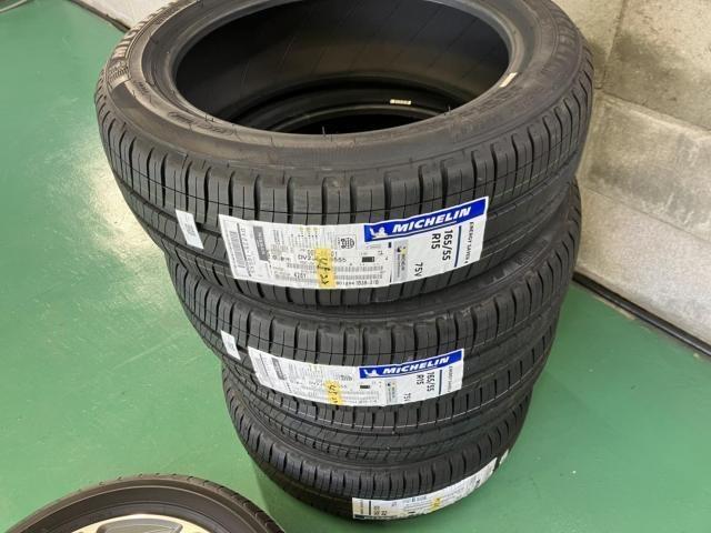 スズキ　パレット　165/55R15ミシュランタイヤ購入交換　滋賀県近江八幡市　タイヤ購入組み替えも得意です！！部品持ち込み取り付け大歓迎です