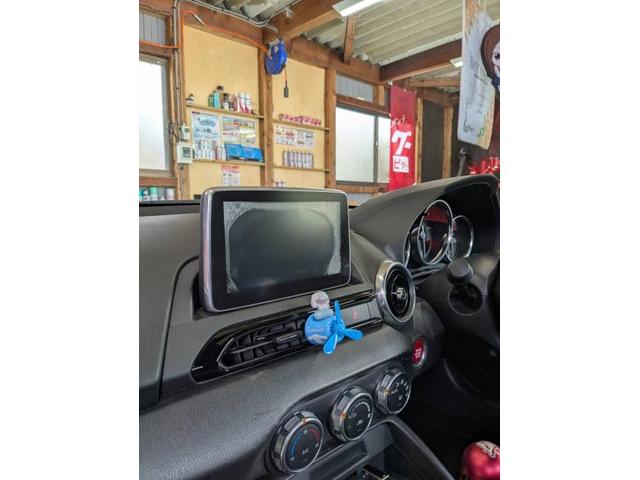 マツダ　ロードスターＲＦ　持込みアンドロイドカーナビ取付　パーツ持ち込み大歓迎　・車検【車検後に令和6年度産のみずかがみ5Kｇプレゼントしております】・板金、ボディコーティング受付中　滋賀県　近江八幡市　野洲市　草津市　守山市　湖南市　