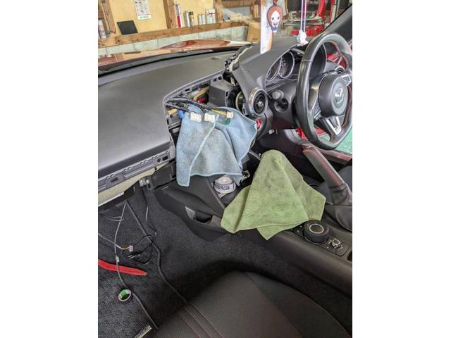 マツダ　ロードスターＲＦ　持込みアンドロイドカーナビ取付　パーツ持ち込み大歓迎　・車検【車検後に令和6年度産のみずかがみ5Kｇプレゼントしております】・板金、ボディコーティング受付中　滋賀県　近江八幡市　野洲市　草津市　守山市　湖南市　