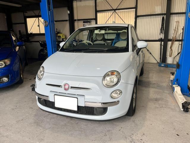 FIAT　500　ダウンサス取り付け　タイヤ交換　　　　豊中市　池田市　吹田市　尼崎市　伊丹市