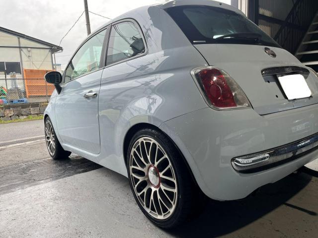 FIAT　500　ダウンサス取り付け　タイヤ交換　　　　豊中市　池田市　吹田市　尼崎市　伊丹市