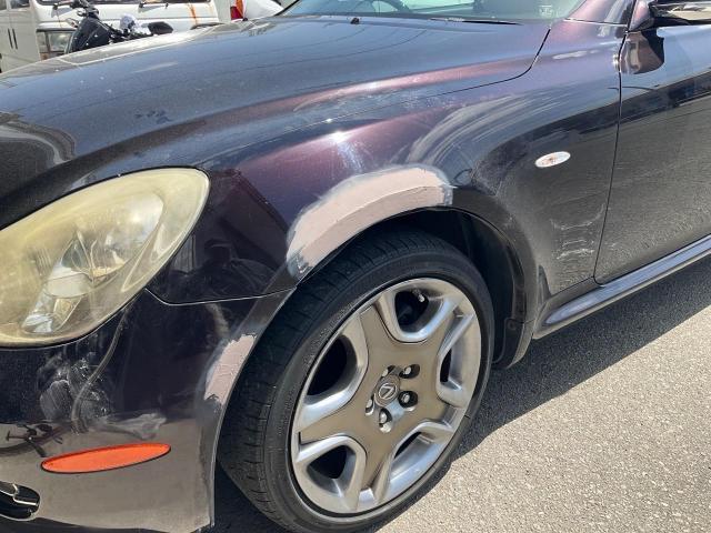 レクサス　ＳＣ４０　左フロント鈑金塗装　鈑金塗装　板金塗装　事故車修理　キズ凹み修理　糟屋郡　須恵町　市　福岡　安い 上手い あなたへおすすめ 口コミ 評判 良いお店