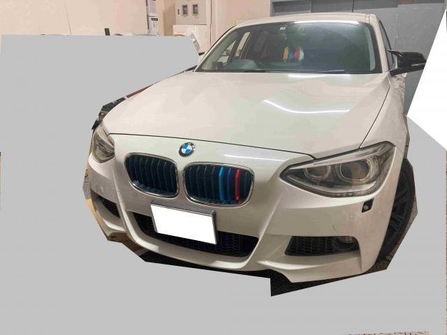 BMW 1シリーズ　バンパー　ヘッドライト　事故修理　交換　兵庫県　神戸市　長田区　中央区　兵庫区　東灘区　灘区　須磨区　垂水区　西区　北区　川西市　宝塚市　伊丹市　芦屋市　尼崎市　西宮市　明石市　三木市　加古川市　