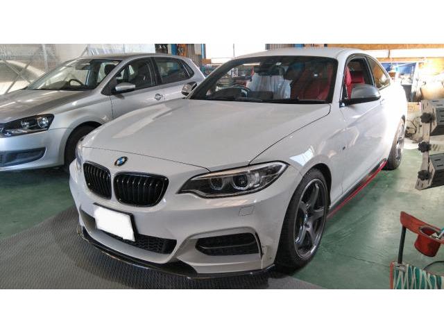 愛知県豊田市　BMW バンパー　修理　M235i キズ　凹み　修理　交換　キズ消し　鈑金塗装　豊田市　日進市　みよし市　名古屋市　長久手市　三河　BMW ディーラー