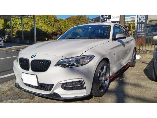 愛知県豊田市　BMW バンパー　修理　M235i キズ　凹み　修理　交換　キズ消し　鈑金塗装　豊田市　日進市　みよし市　名古屋市　長久手市　三河　BMW ディーラー