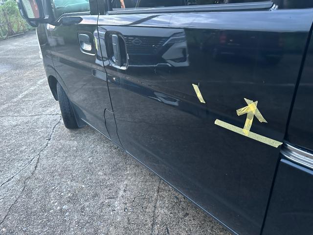 日産　クリッパー　左側面、リアゲート凹み　鈑金塗装修理