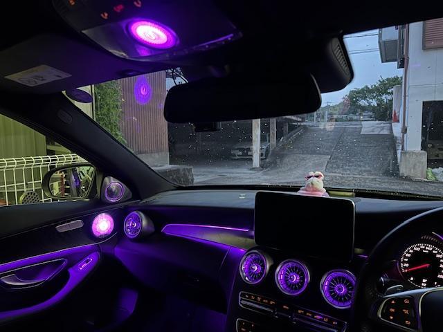 メルセデスＡＭＧ　Ｃクラス　電装パーツ取付 アンビエントライト６４色化　大阪　堺　岸和田
