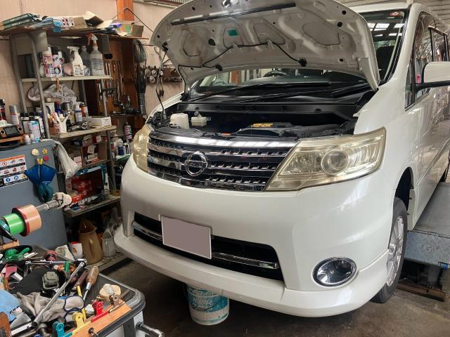 日産　セレナ　電装系修理　ラジエーター修理