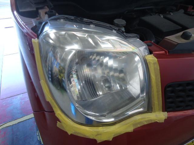 日産 モコ ヘッドライトコーティング(ピカリンコート)＆エアコンガスクリーニング