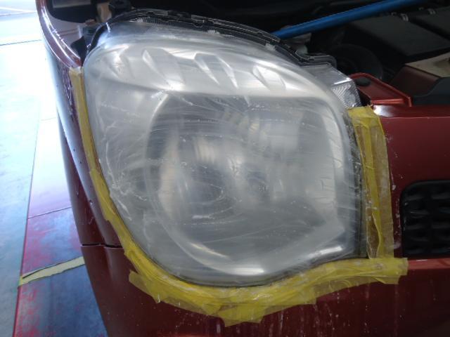 日産 モコ ヘッドライトコーティング(ピカリンコート)＆エアコンガスクリーニング