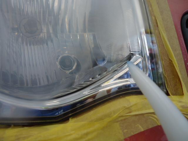 日産 モコ ヘッドライトコーティング(ピカリンコート)＆エアコンガスクリーニング