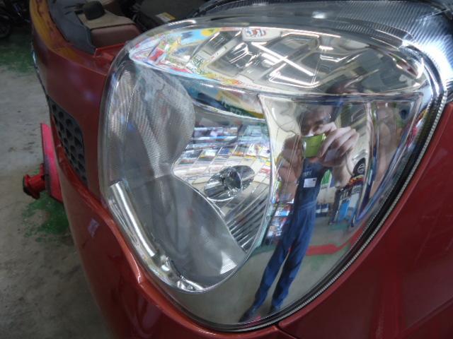 日産 モコ ヘッドライトコーティング(ピカリンコート)＆エアコンガスクリーニング