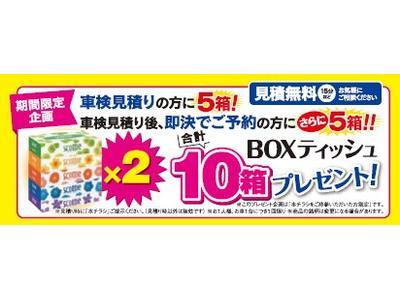 ＢＯＸティッシュプレゼント！