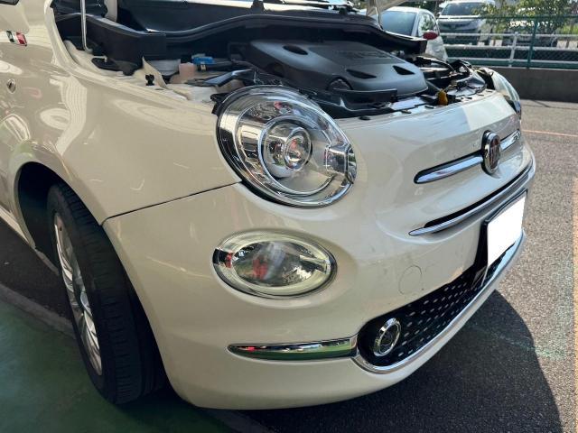 フィアット　５００　フロントバンパーまわり　板金修理　事故修理　　アコルサ　フィアット専門店　アバルト専門店　三重県　津市　四日市　鈴鹿　伊賀　松阪　伊勢　愛知　岐阜　滋賀　奈良　静岡　京都　大阪　和歌山