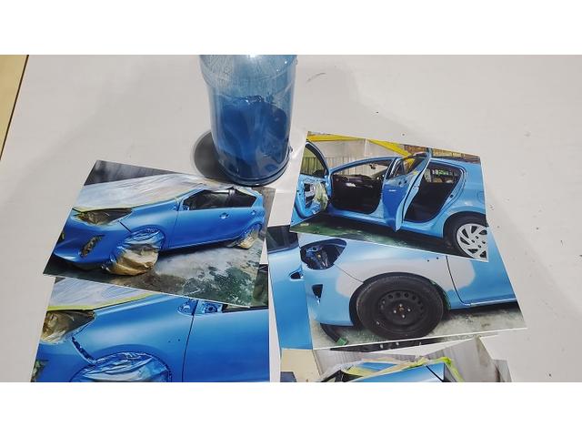 納車時　施工写真と施工説明　タッチＵＰ塗料をお渡し致します