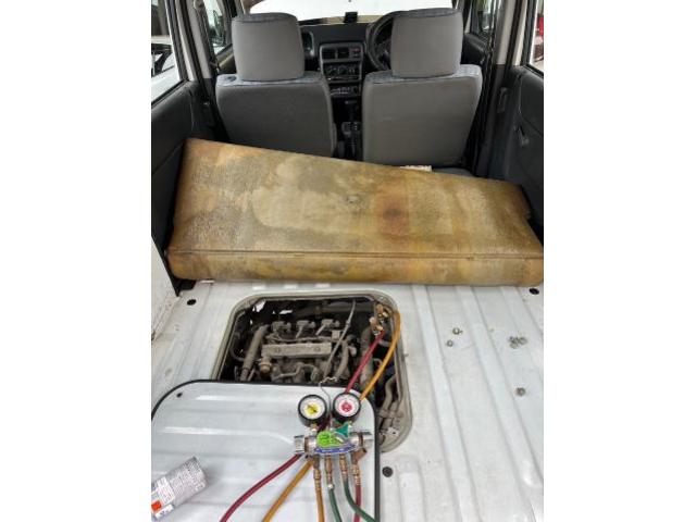 バモス　電装系修理　HM1 HM2 エアコンが効かない　走行中効く　冷たくなったり熱くなったり　エアコン修理　ファンモーター　藤井寺　羽曳野　富田林