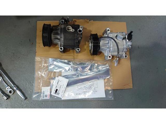 パッソ　エアコン修理　マグネットクラッチ　NGC30　KGC30
コンプレッサー交換　藤井寺　羽曳野　富田林　柏原　エアコン効かない