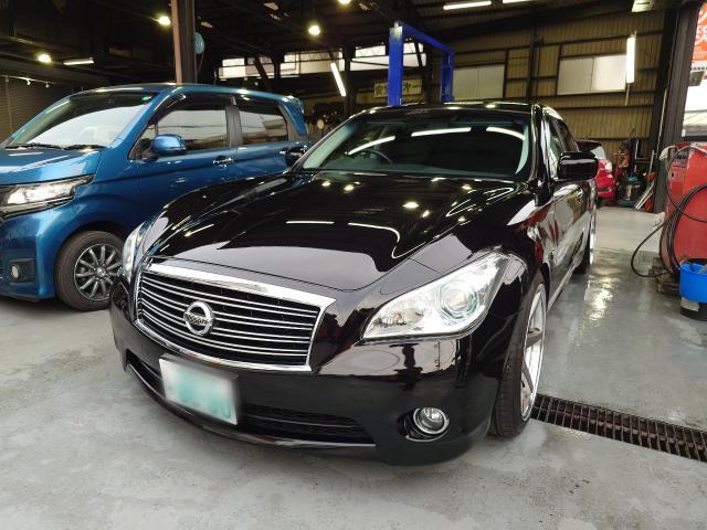 日産 フーガ y51 ミッション・駆動系修理・整備 p0720出力側スピードセンサー回路の異常 変速しない MTモード使えない 藤井寺 羽曳野 富田林 柏原 八尾 堺 阪南鈑金