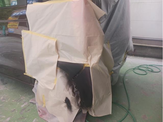 ホンダ　NBOX　カラーYR633P　プレミアムアガットブラウンパール　左クォーター・左リアバンパー修理・左リアホイールカバー交換　作業期間4日　熊本市中央区　東区　西区　北区　南区　菊陽町　合志市　大津町　他地域のお客様も大歓迎です!!