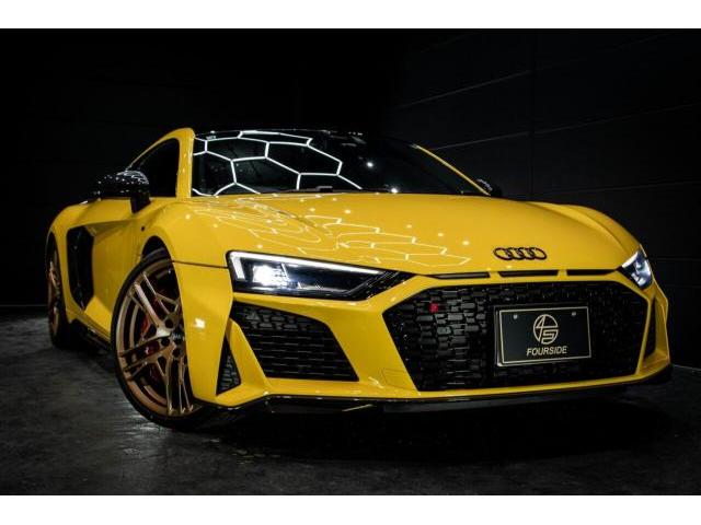 AUDI R8 カーボンラッピング スカッフプレート PPF プロテクションフィルム 京都市